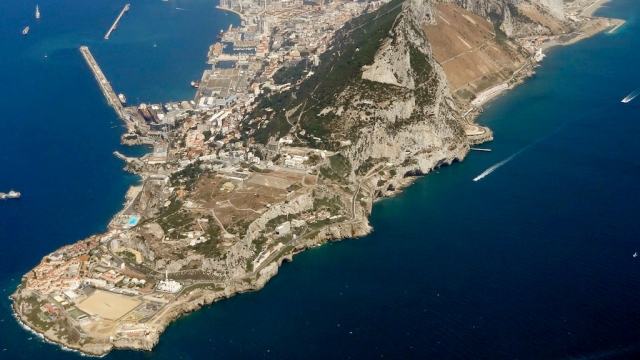 An aerial view of Gibraltar
