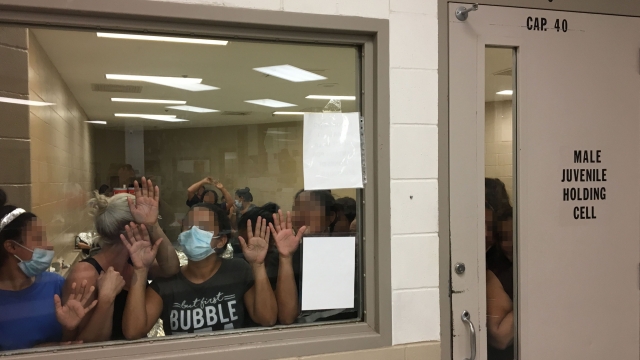 People held in a detention center