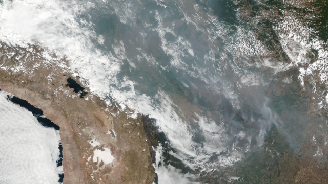 Wildfire smoke over Brazil