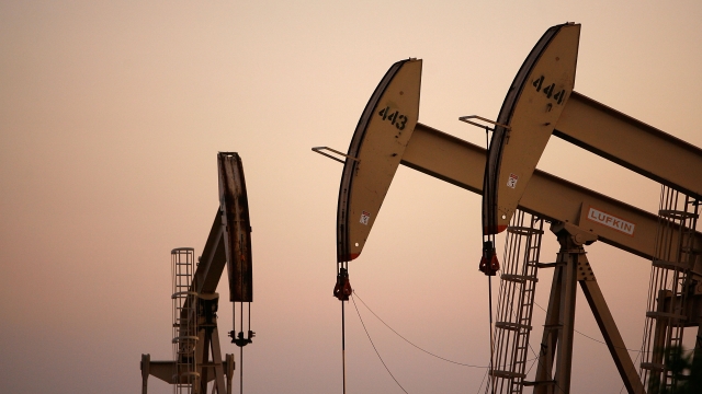 Oil rigs extract petroleum in California