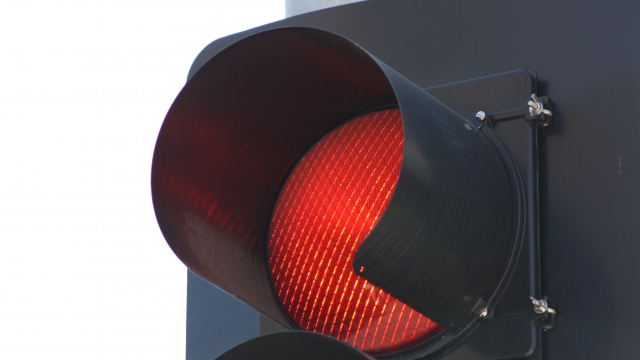 A red traffic light