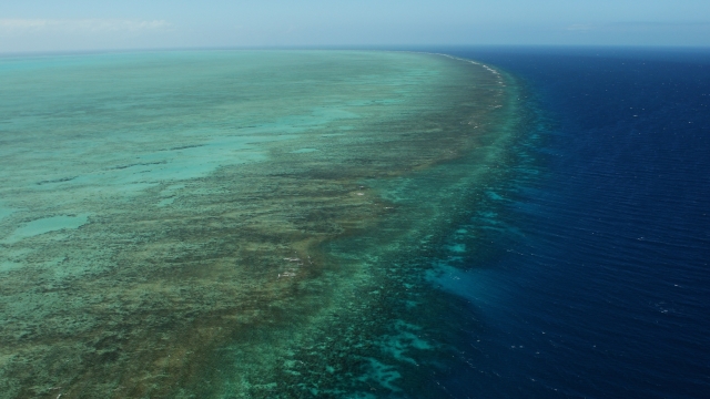 Great Barrier Reef as seen from above