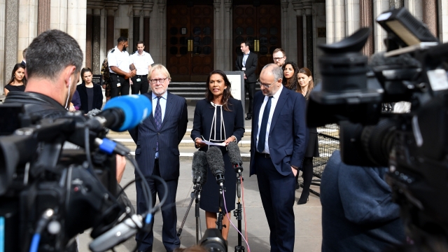 Gina Miller speaks outside the Royal Courts of Justice after judges at the High Court rejected her legal challenge