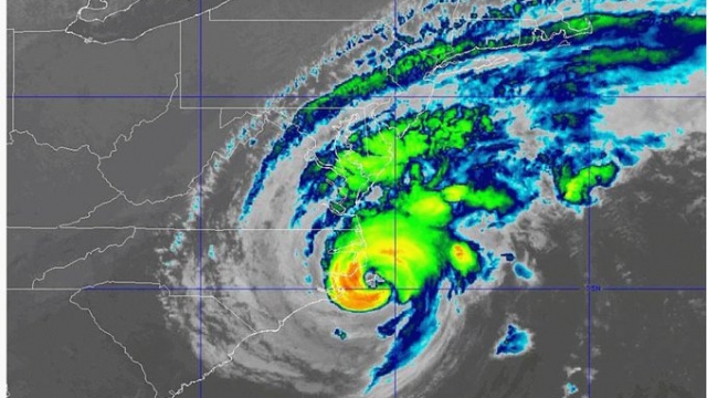 Radar image of Hurricane Dorian over North Carolina.