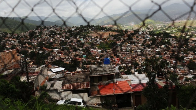 Slums are viewed in the capital city of Tegucigalpa, Honduras