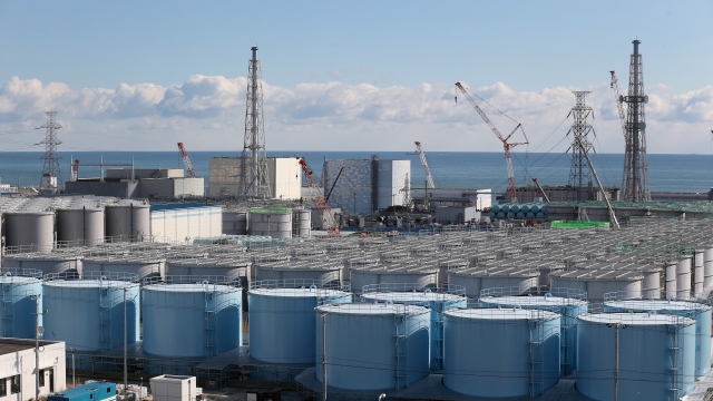 A general view of radiation contaminated water tanks at Fukushima Daiichi nuclear power plant.