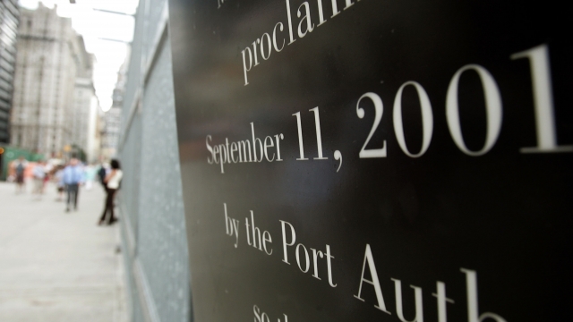 A 9/11 memorial sign