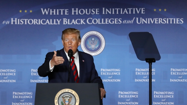 President Donald Trump addresses the National Historically Black Colleges and Universities Week Conference on Sep 10, 2019