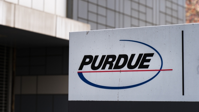 The Purdue Pharma sign outside headquarters