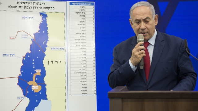 Netanyahu pledging to annex West Bank territory along Israeli-Jordanian border.