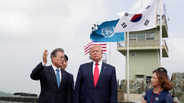 U.S. President Donald Trump meets with South Korean President Moon Jae-in