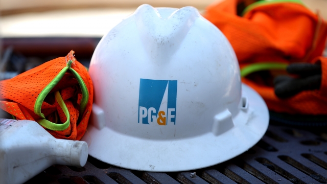 PG&E logo on a hard hat