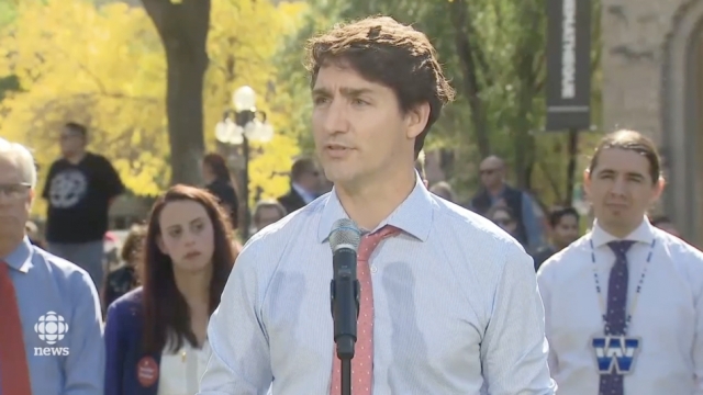 Canadian Prime Minister Justin Trudeau at a press conference on Sep. 19, 2019.