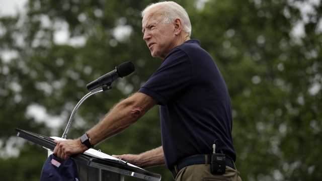 Democratic presidential candidate and former Vice President Joe Biden speaks during the Democratic Polk County Steak Fry