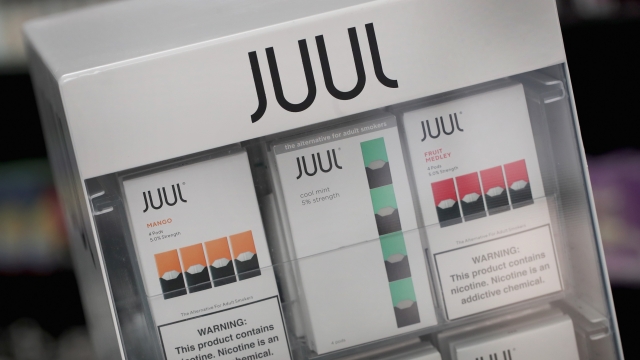 E-cigarettes and pods by Juul for sale.