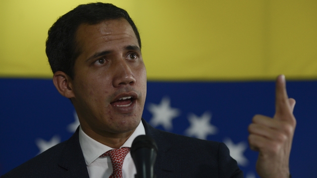 Venezuela opposition leader Juan Guaidó is speaking at a press conference