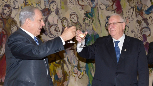 Israeli Prime Minister Benjamin Netanyahu and Israeli President Reuven Rivlin