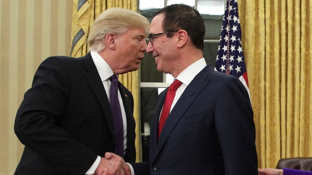 Treasury Secretary Steven Mnuchin and President Donald Trump