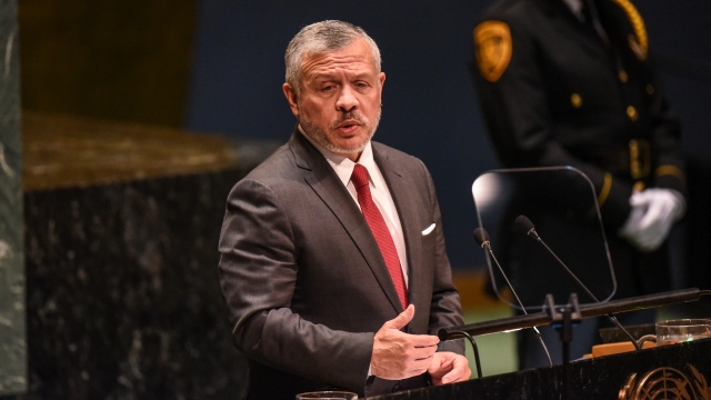 King Abdullah II bin Al Hussein of Jordan speaks at the United Nations General Assembly on September 24, 2019