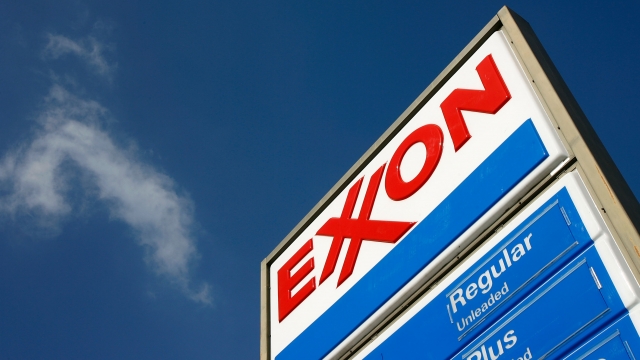 An Exxon gas station sign