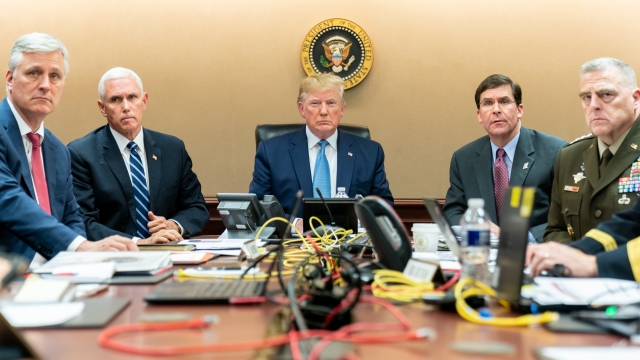 President Donald Trump, Vice President Mike Pence and other officials in the Situation Room