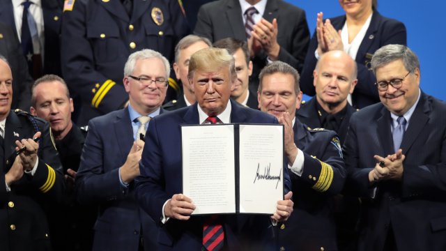 President Donald Trump at IACP rally in Chicago