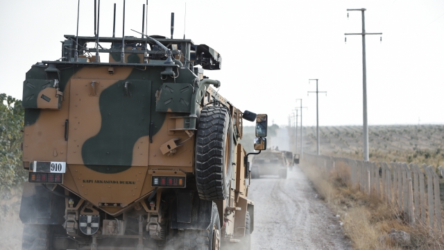 Turkey military vehicles heading towards Syrian border