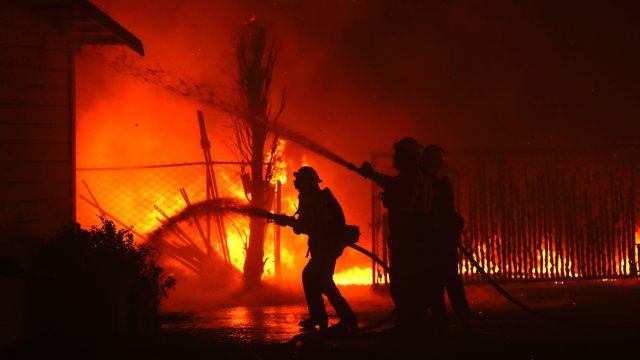 Firefighters battle the Kincade Fire