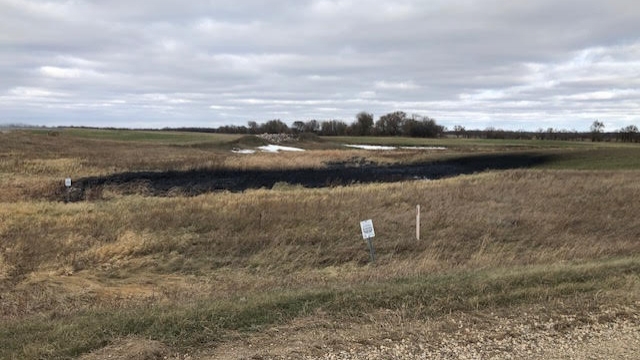 Oil spill in Walsh County, North Dakota on Oct 30, 2019.