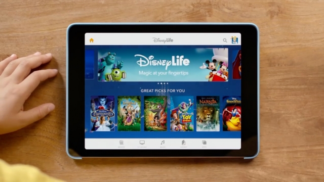 DisneyLife app on tablet