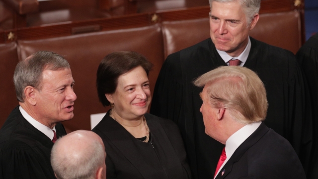 Chief Justice John Roberts greets President Trump before State of Union Address in February.