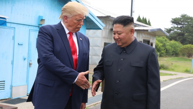 North Korean leader Kim Jong Un and U.S. President Donald Trump inside the demilitarized zone