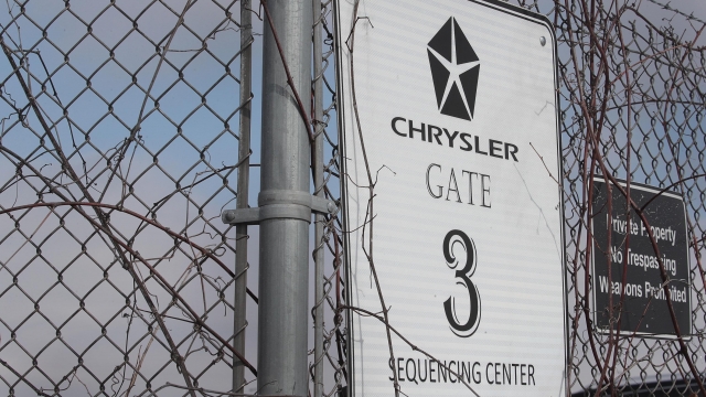 Sign posted outside of Fiat Chrysler factory.