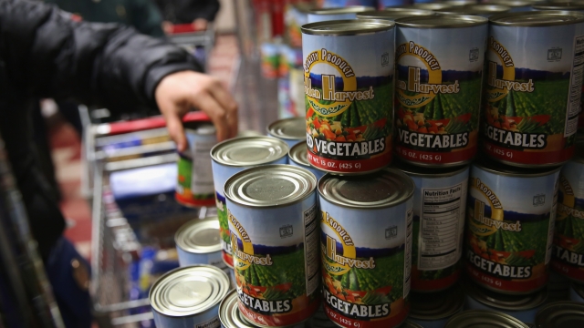 Cans of vegetables