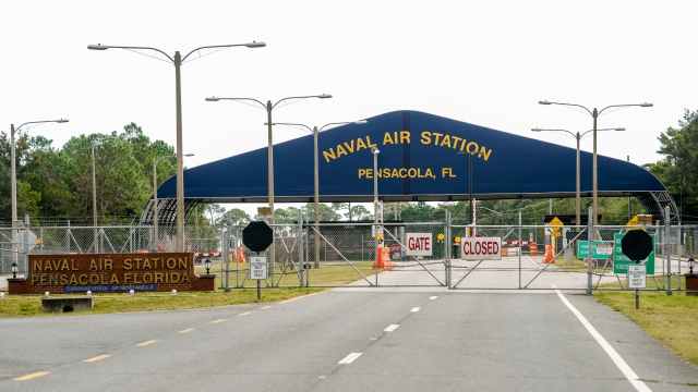Pensacola Naval Air Station following a shooting on Dec. 06, 2019
