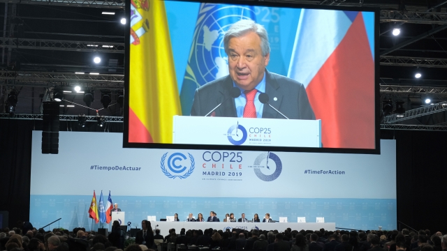 United Nations Secretary-General Antonio Guterres speaks at UN climate summit in Madrid.