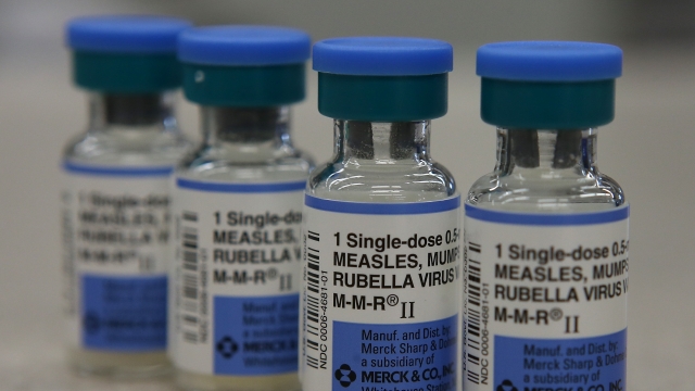 Vials of measles, mumps, and rubella vaccine