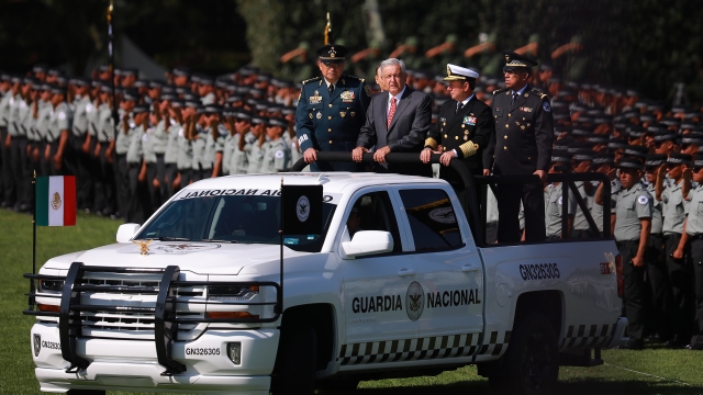 Mexican President with the National Guard