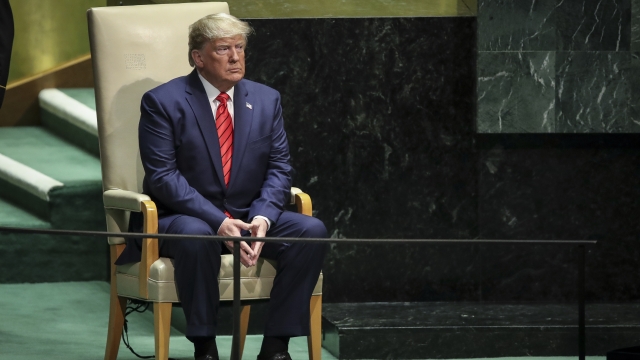 President Trump waits to speak at the United Nations in September.