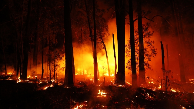 Fire burns in Victoria, Australia