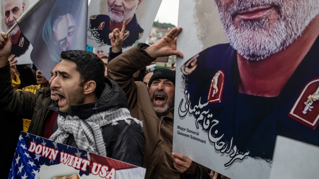 Supporters of Qasem Soleimani protest