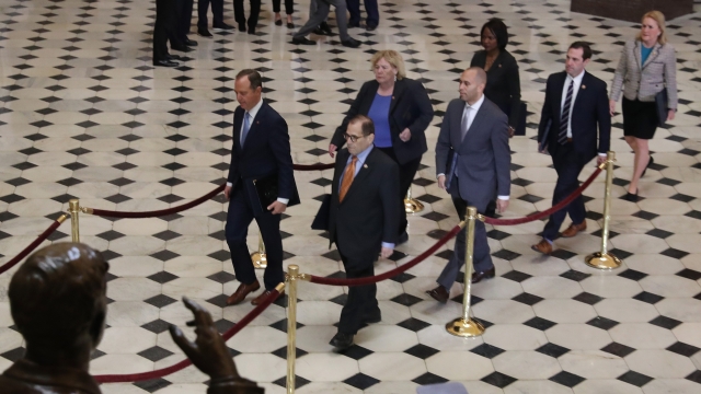 House managers walk to Senate chamber