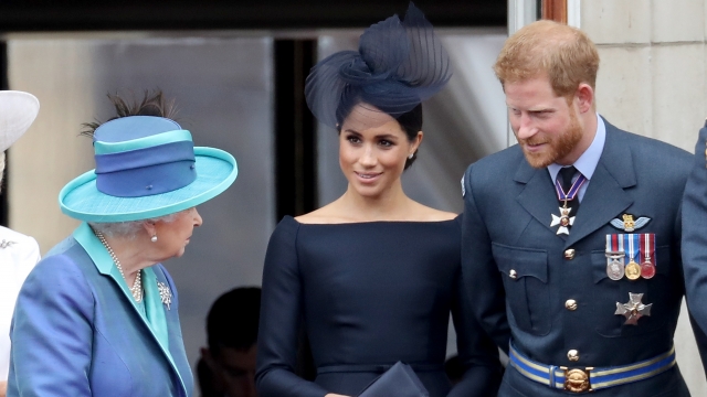Her Majesty Queen Elizabeth II, Prince Harry and wife, Meghan, Duchess of Sussex