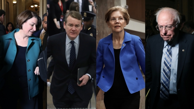 Sens. Amy Klobuchar, Michael Bennet, Elizabeth Warren and Bernie Sanders