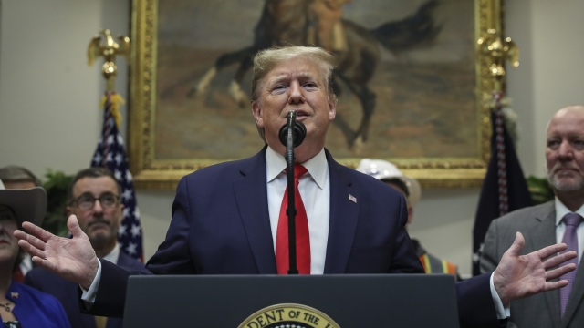 President Donald Trump delivers an address from the Roosevelt Room of the White House on January 9, 2020.