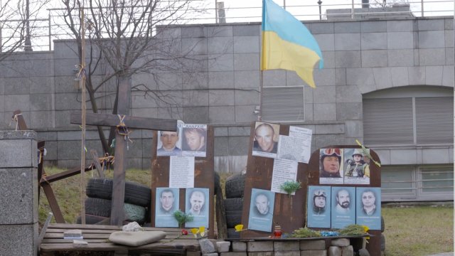 A memorial for the victims at Maidan
