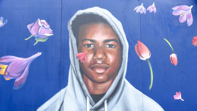 A mural painting of Trayvon Martin