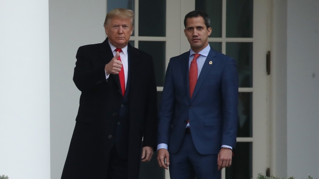 President Donald Trump and Venezuelan Opposition Leader Juan Guaidó outside the White House