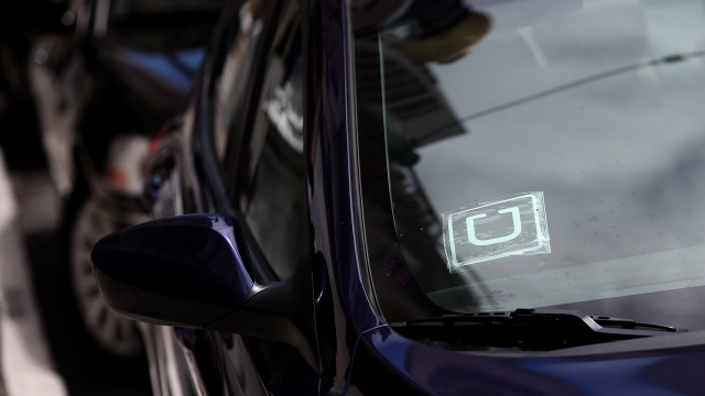 Uber logo on a vehicle