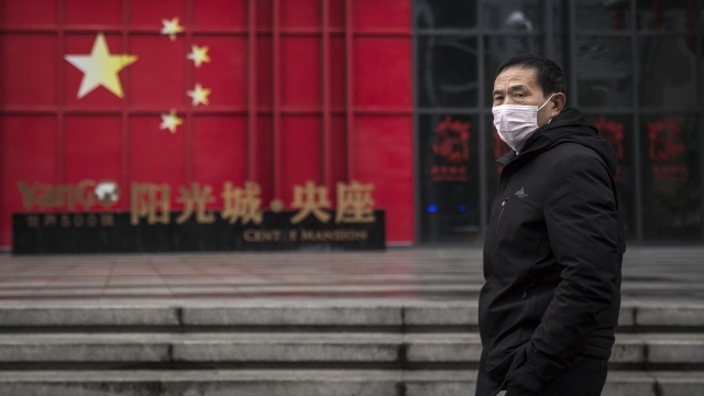 A man wears a protective mask on February 10, 2020 in Wuhan, China